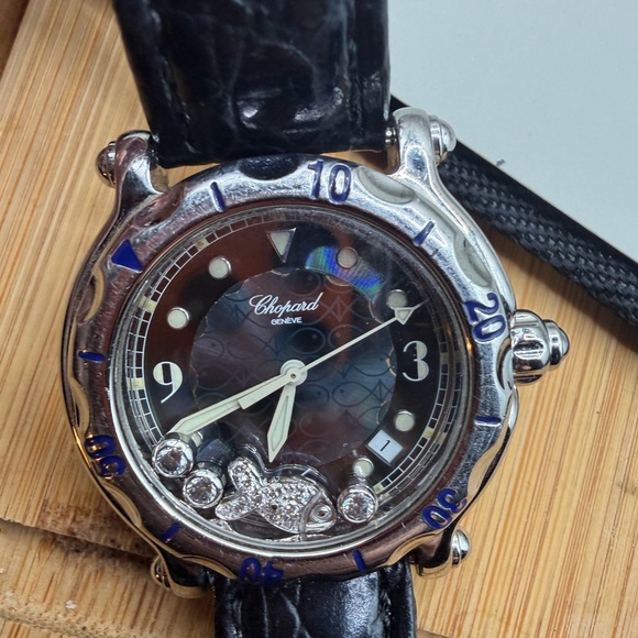Chopard Accessories - CHOPARD Happy Sport Floating Fish Deep Blue Y2K Watch